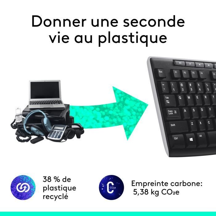 LOGITECH K270 Wireless Keyboard - Azerty - PC / Mac - Black