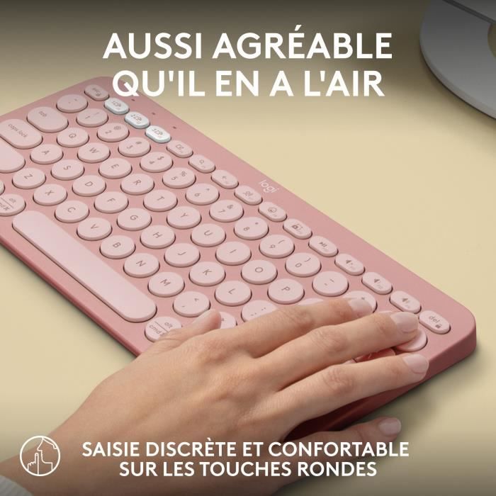 LOGITECH - Wireless keyboard - Pebble Keys 2 K380s - Bluetooth - Easy-Switch button - Pink - (920-011805)