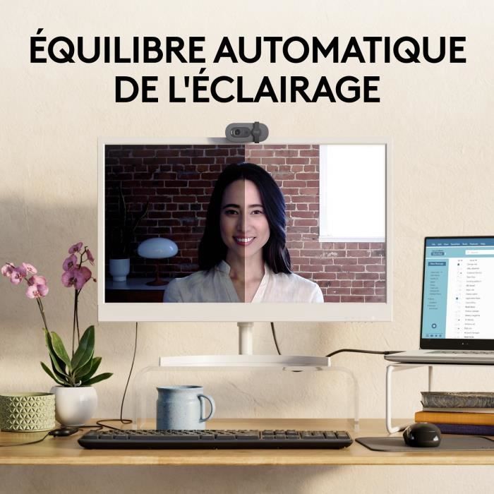 Webcam - Full HD 1080p - LOGITECH - Brio 100 - Integrated microphone - Graphite - (960-001585)