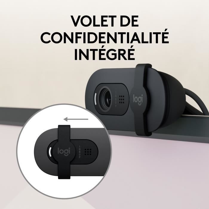 Webcam - Full HD 1080p - LOGITECH - Brio 100 - Integrated microphone - Graphite - (960-001585)