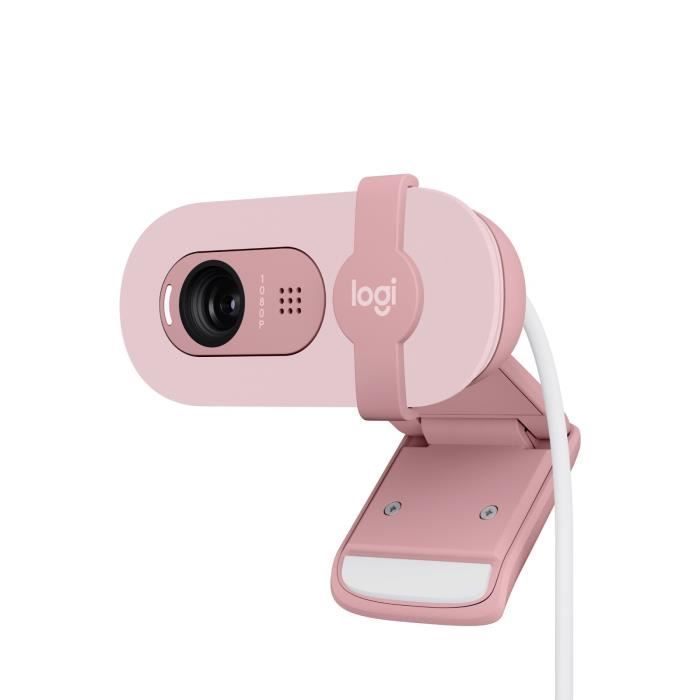 Webcam - Full HD 1080p - LOGITECH - Brio 100 - Integrated microphone - Pink - (960-001623)