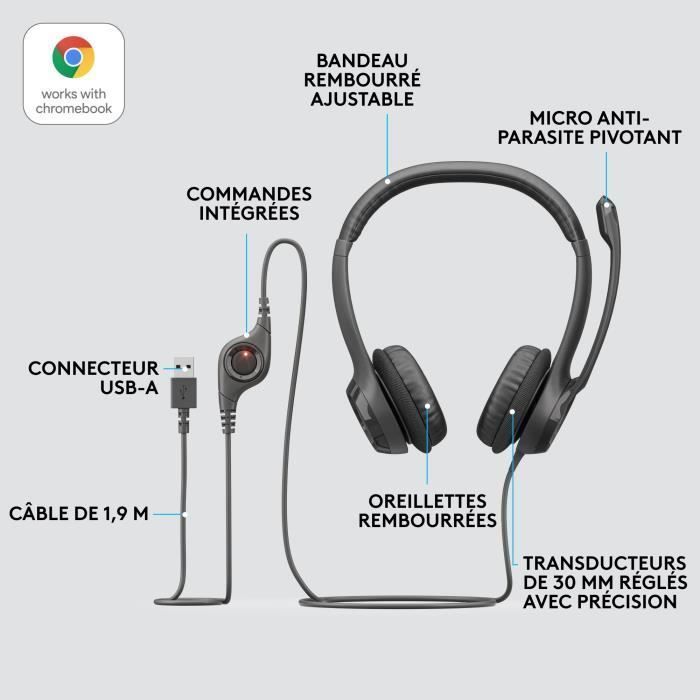 LOGITECH wired USB headset - H390