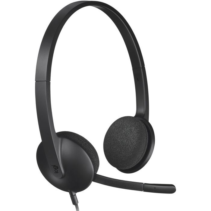 LOGITECH - H340 Wired USB Stereo Headphones - Black