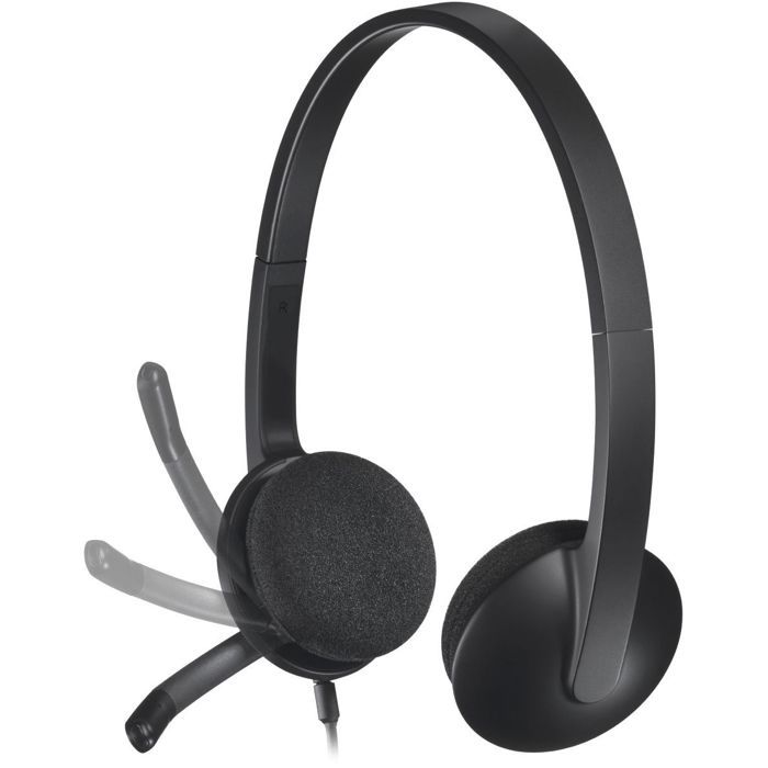 LOGITECH - H340 Wired USB Stereo Headphones - Black
