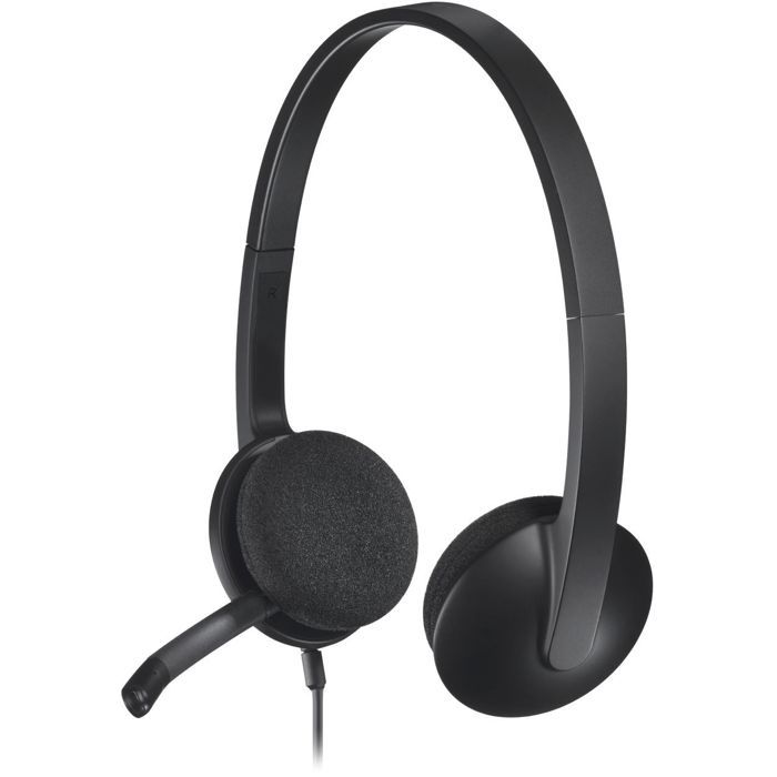 LOGITECH - H340 Wired USB Stereo Headphones - Black
