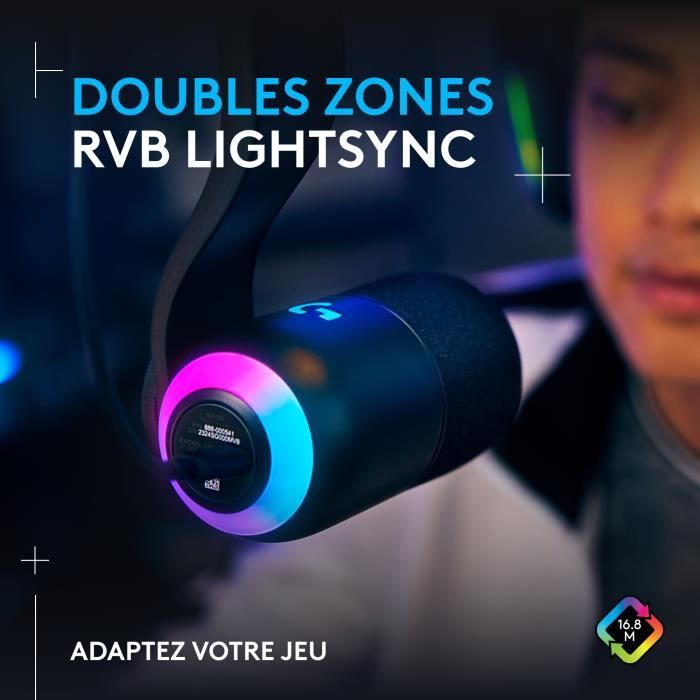 Gaming Microphone - LOGITECH G - YETI GX - Streaming - Dynamic RGB with LIGHTSYNC - For PC/MAC - Black