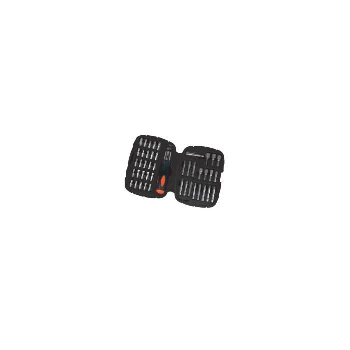 Kit screwdriver and tips A ratchet (45 pieces) Black+Decker - A7039 -XJ