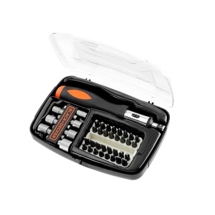 Tournvis kit A ratchet with accessories (40 rooms) Black+Decker - A7062 -XJ