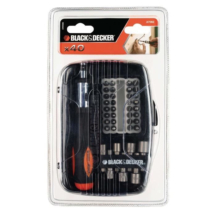 Tournvis kit A ratchet with accessories (40 rooms) Black+Decker - A7062 -XJ