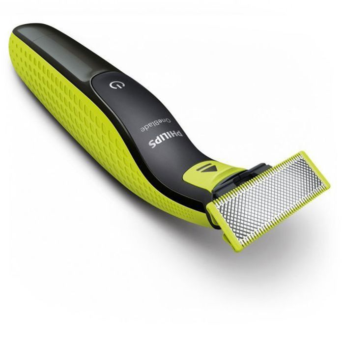 Beard trimmer - PHILIPS - Oneblade QP2724/10 - 3 attachments (1 / 3 / 5 mm) included - cordless rechargeable - Green / Black