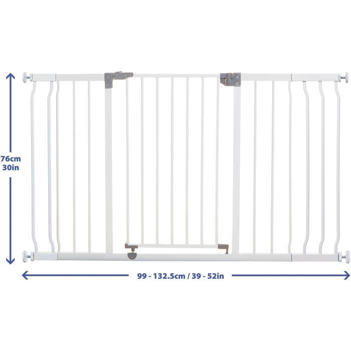 Safety barrier - DREAMBABY - LIBERTY - 1 barrier + 2 extensions - 126-132.5 cm - White