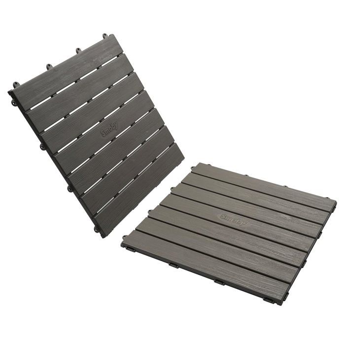 Smoby - Set of 6 tiles - House Flooring - 45x45cm - Wood textured effect - Anti-UV - 100% recycled and recyclable plastic