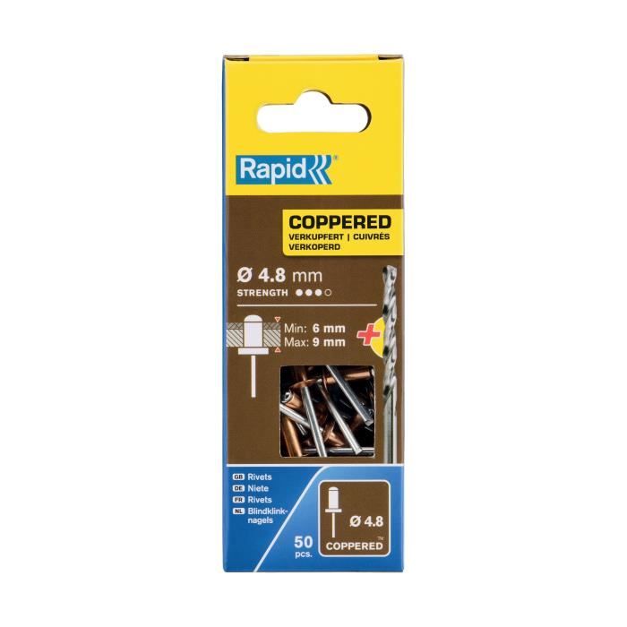 Rivets - Rapid - 5001467 - Aluminum - Copper - Ø 4.8x12 mm (50 pcs)