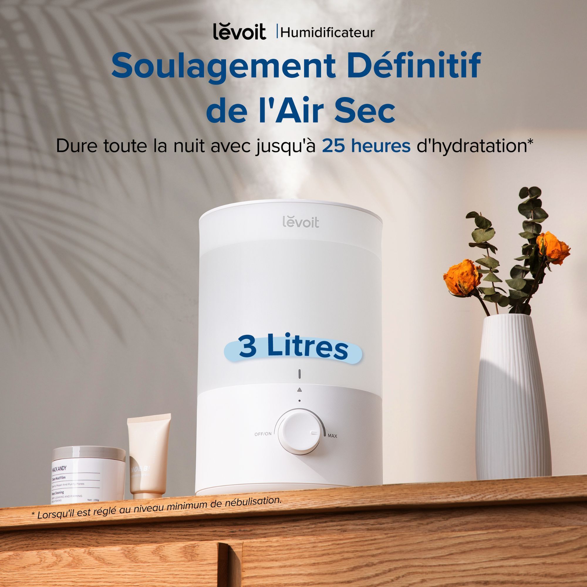 Air Humidifier - Levoit - Dual 150 Ultrasonic - 3 L Tank - Runtime up to 25 h - Covers up to 27 m²