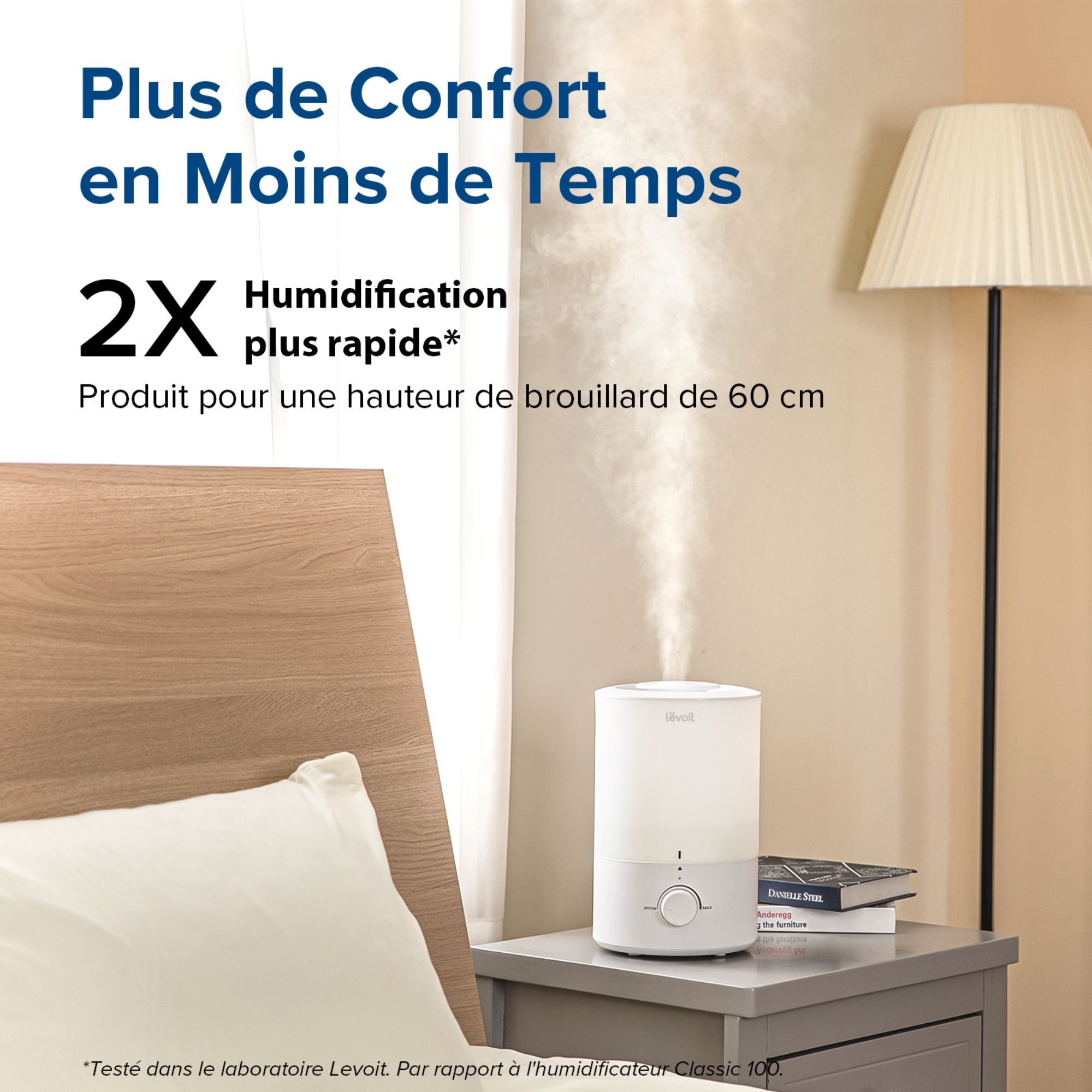 Air Humidifier - Levoit - Dual 150 Ultrasonic - 3 L Tank - Runtime up to 25 h - Covers up to 27 m²