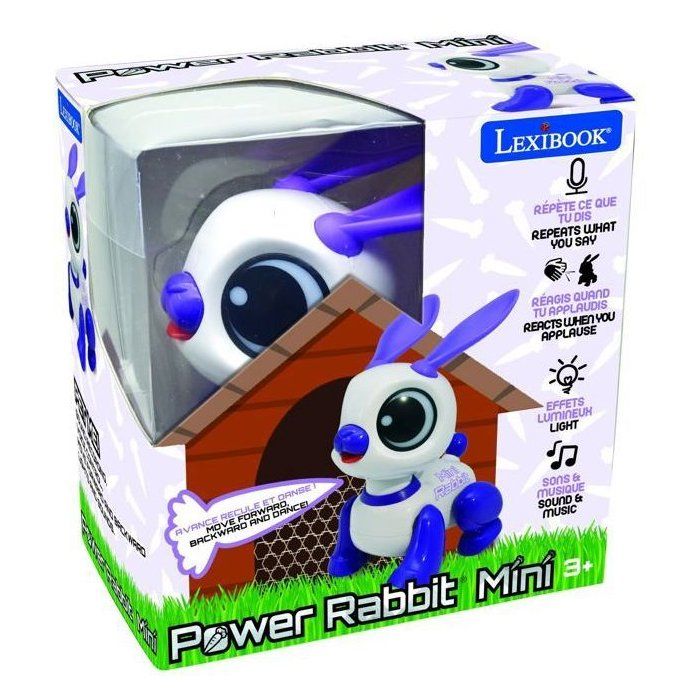 Power Rabbit Mini - Robot rabbit with light and sound effects, hand clap control, repeat