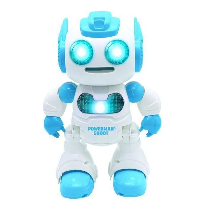 Powerman Shoot Programmable Robot with Dance, Music, Demo - Remote Control and Foam Discs Included.