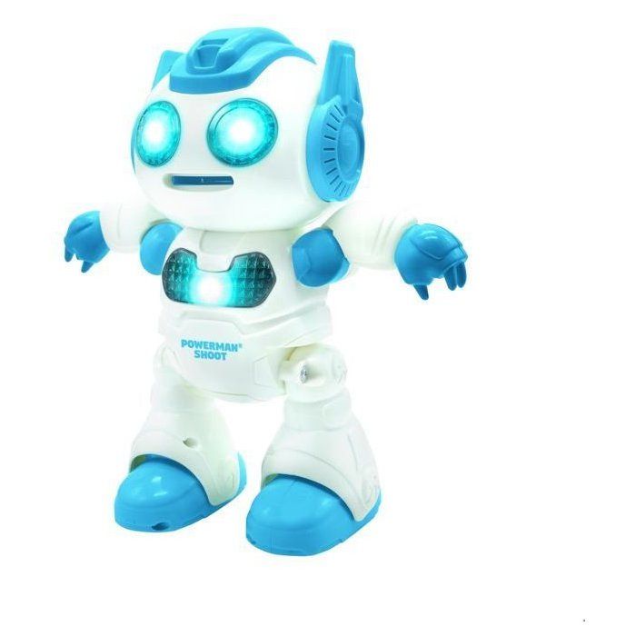 Powerman Shoot Programmable Robot with Dance, Music, Demo - Remote Control and Foam Discs Included.