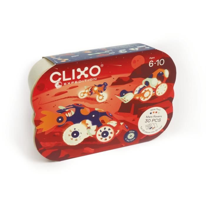 Magnetic Construction Set - GIPSY TOYS - MARS ROVERS - 30 pieces - Glows in the dark - Ages 6+