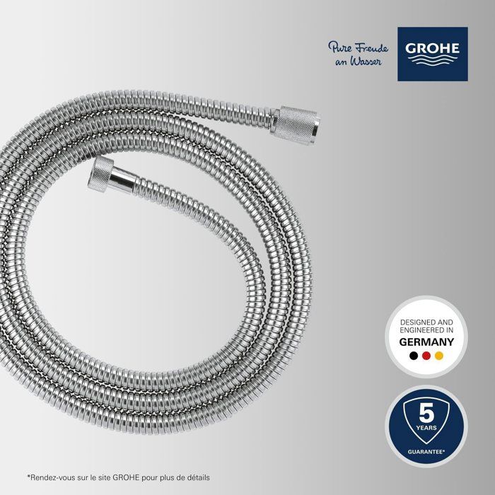 Shower hose - GROHE - VitalioFlex Metal - 2 m - Chrome - Kink-resistant