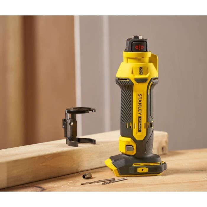 Plasterboard Milling Machine - STANLEY - SFMCE200B-XJ - 18V - 26000 rpm - LED, Drill Bits Included