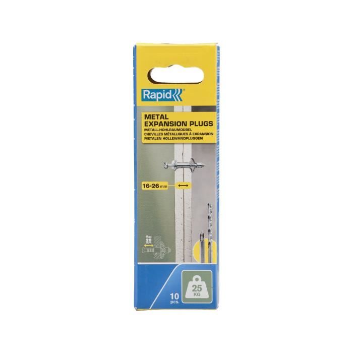 Blister pack of 10 pcs. metal expansion plugs ø8x46 screws m4x55 5001547 rapid