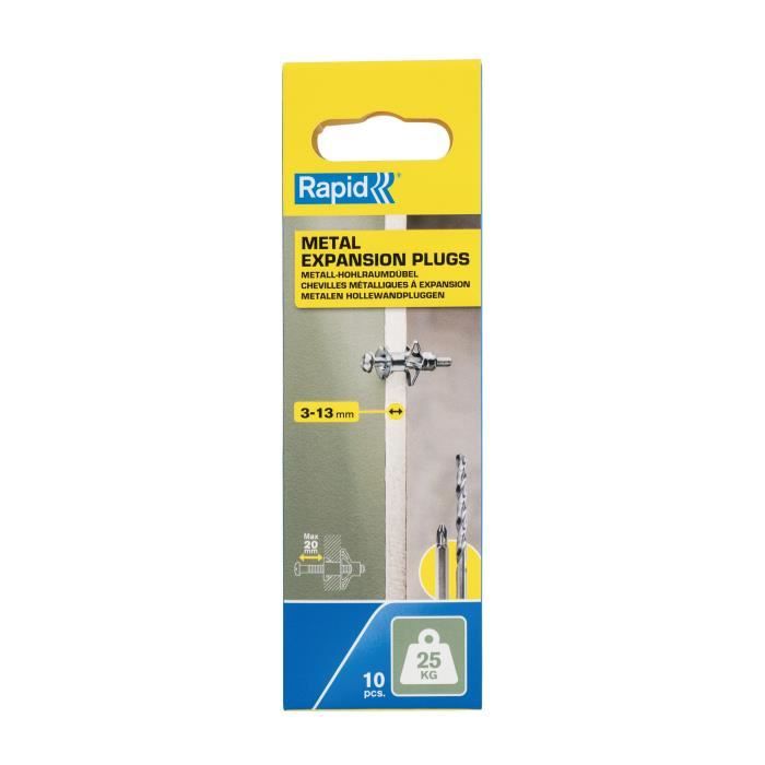 Blister pack of 10 pcs. metal expansion plugs ø8x32 screws m4x40 5001546 rapid