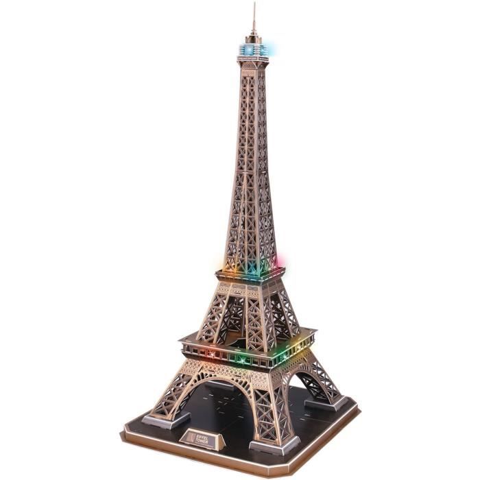 3D Light-Up Puzzle - All Eiffel - Construction Game - EXPLORA - 84 Pieces - Ages 8+
