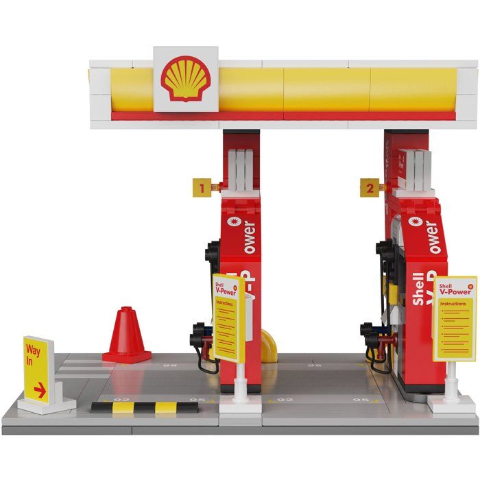 CADA Buildings - Building Set - Shell Gas Station - 305 pieces - Ages 8 and up