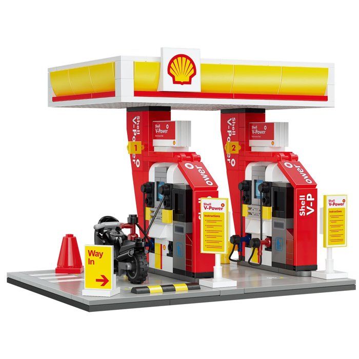 CADA Buildings - Building Set - Shell Gas Station - 305 pieces - Ages 8 and up