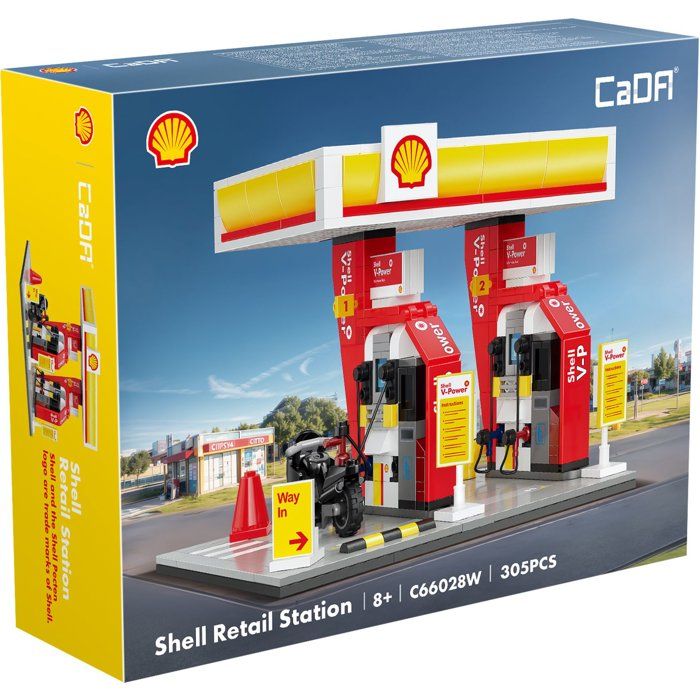 CADA Buildings - Building Set - Shell Gas Station - 305 pieces - Ages 8 and up