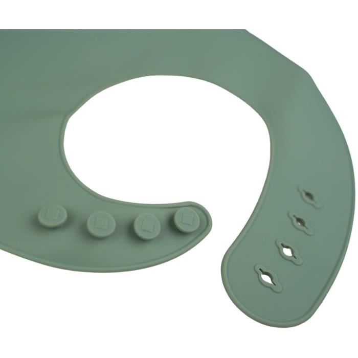 SET OF 2 SILICONE BIBS 1 CACTUS GREEN + 1 GREY