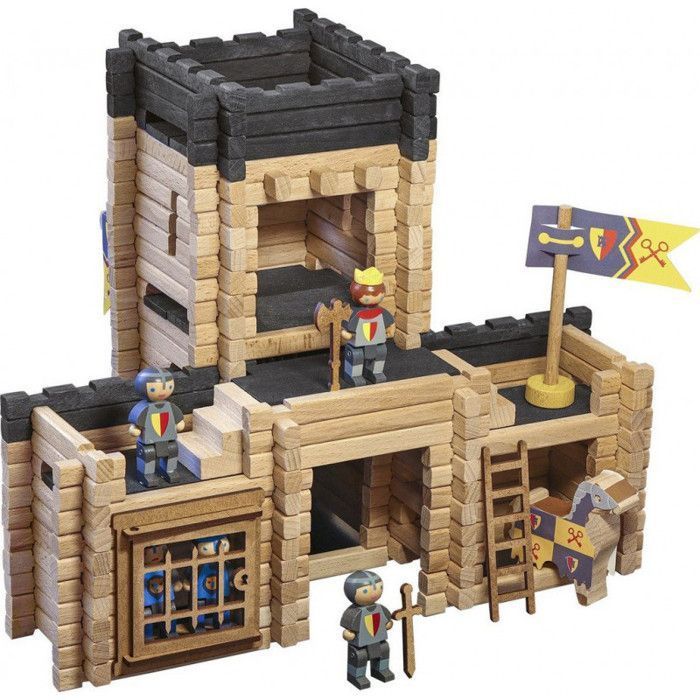 Construction game - Jeujura - 8028 - Castle - Catapult - 270 wooden pieces