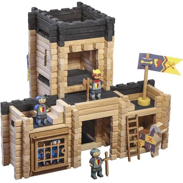 Construction game - Jeujura - 8028 - Castle - Catapult - 270 wooden pieces
