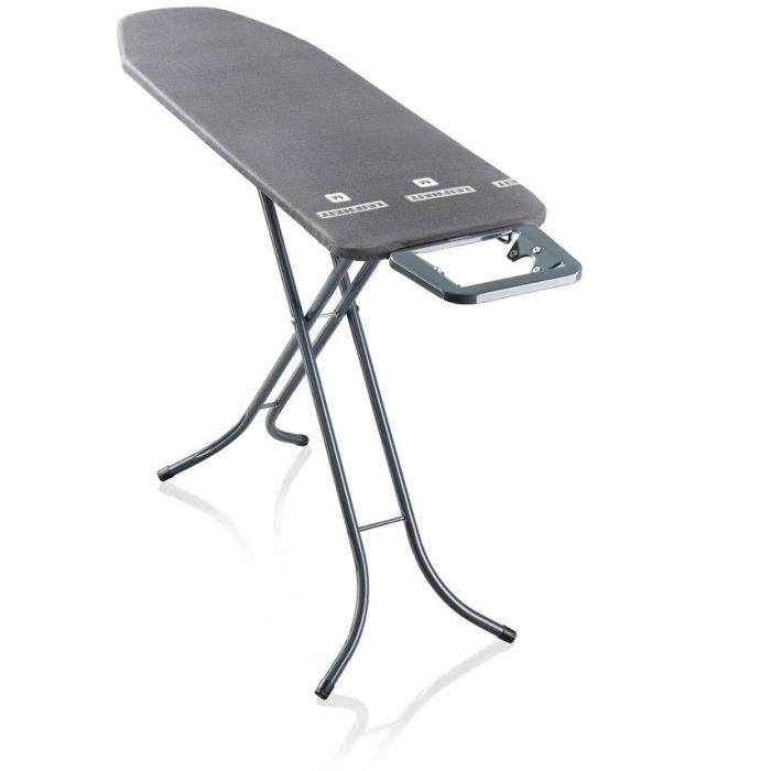 Table a repasser - Leifheit - Classic M Black - Hauteur réglable de 69 a 88 cm - Housse en cotton - 120 x 38 cm