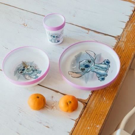 LILO and STITCH 3-PIECE MEAL SET: NON-SLIP CUP + BOWL + PLATE
