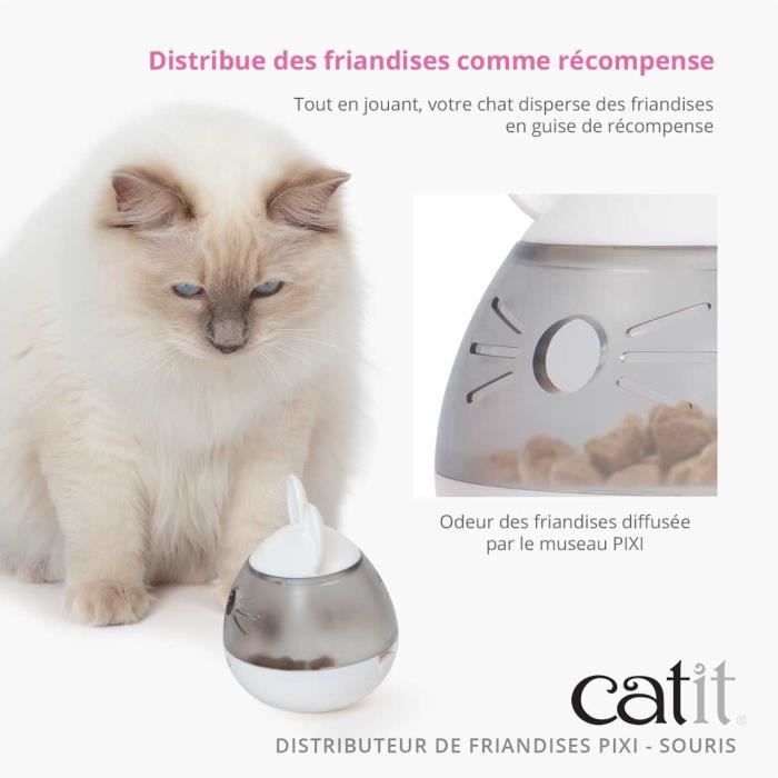 Cat Treat Dispenser - CATIT - PIXI - Mouse Ears Design - White