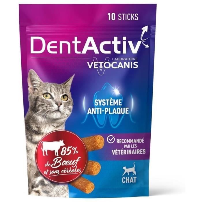 DentActiv - 10 Sticks - VETOCANIS - Beef Oral Hygiene for Cats