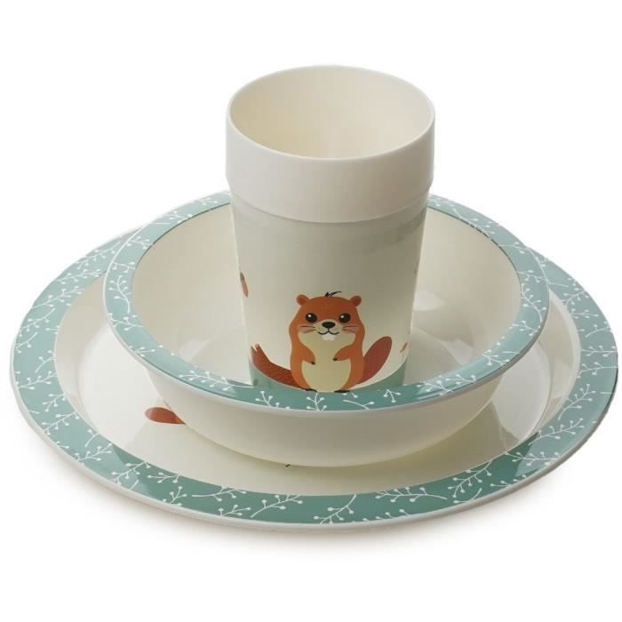 My first microwave meal set - THERMOBABY - Castor - Plate, bowl, cup