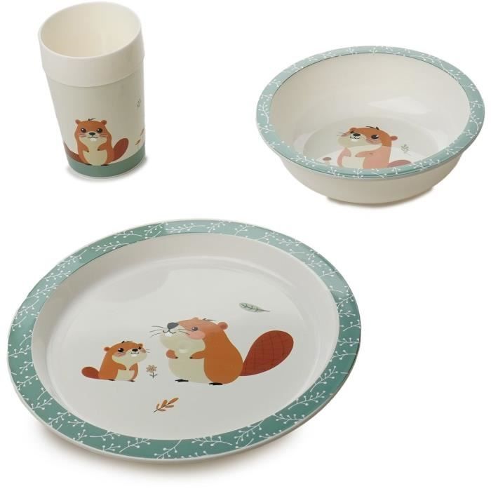 My first microwave meal set - THERMOBABY - Castor - Plate, bowl, cup