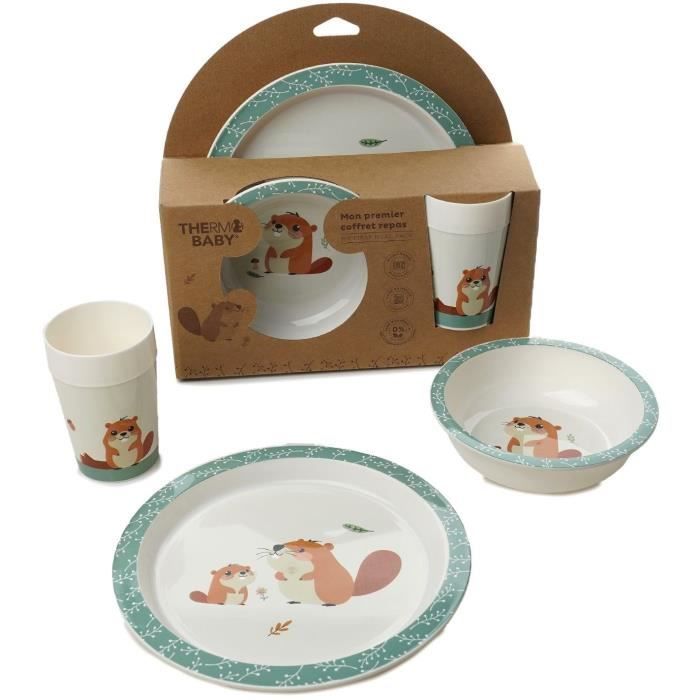 My first microwave meal set - THERMOBABY - Castor - Plate, bowl, cup