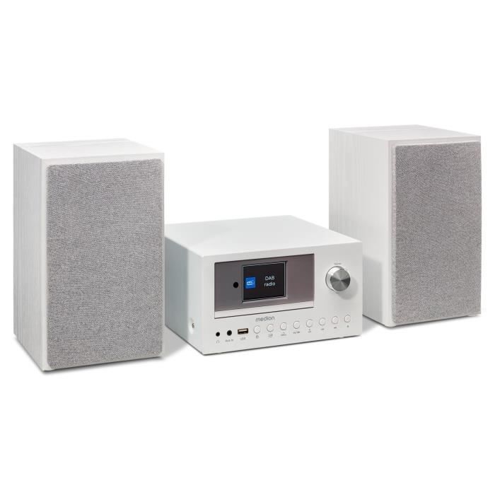 Mini Hi-Fi System - MEDION - DAB/FM Internet Radio - CD Player - 2x15W RMS - White