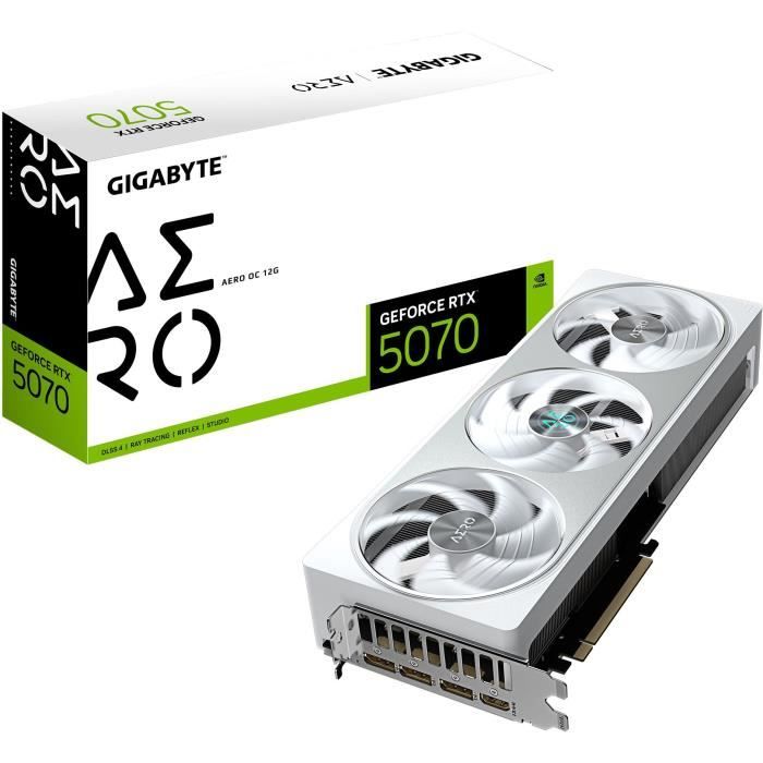 Graphics Card - GIGABYTE - GeForce RTX 5070 AERO OC - 12 GB GDDR7 - 192-bit - PCI-E 5.0