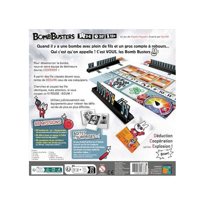 Bomb Busters Cooperative Game - ASMODEE - CGBOMB01FR - Red - Ages 12 and up