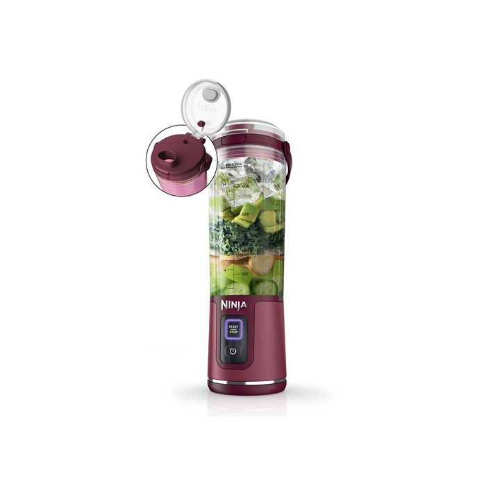 NIN171Blender portable Ninja Blast - BC151EUCR - bol 530 ml - autonomie 2h - sans fil - sans BPA - Cranberry