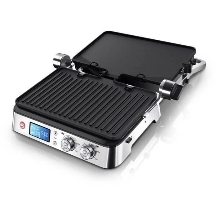 Multifunction grill - BRAUN - Multi Pro 9 - 2000 W - 3 heating positions - Black / Steel