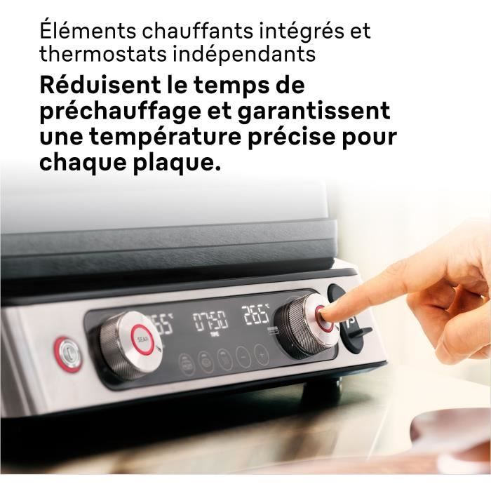 Multifunction grill - BRAUN - Multi Grill 9 Pro - 2200 W - 3 heating positions - Black / Steel