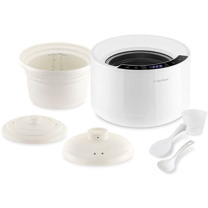CATLER CR 600 Multifunction Electric Rice Cooker - Ceramic Inner Pot - 6 Automatic Programs - Soup - White