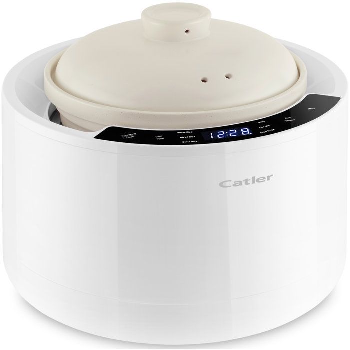 CATLER CR 600 Multifunction Electric Rice Cooker - Ceramic Inner Pot - 6 Automatic Programs - Soup - White
