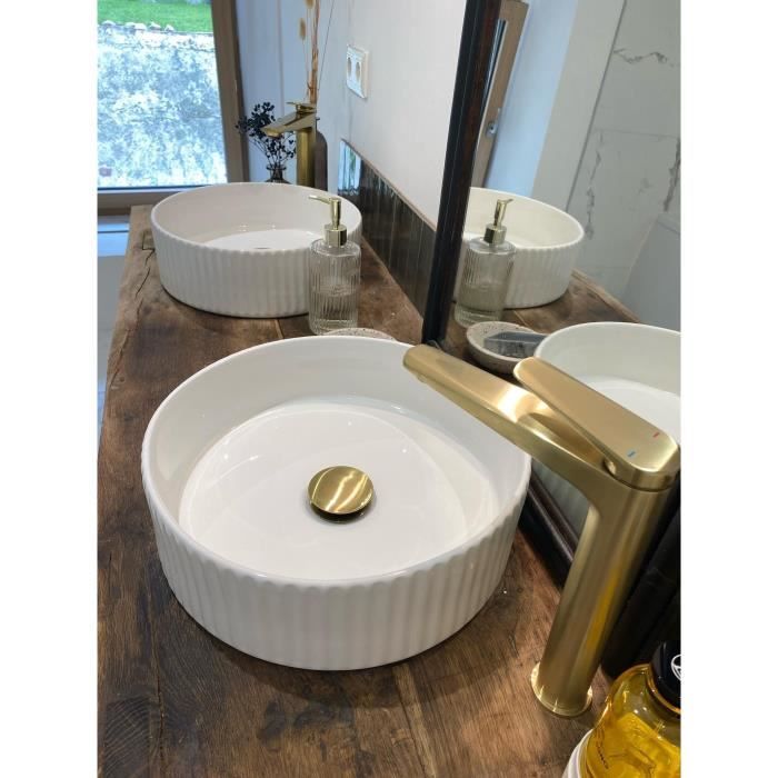 Edouard Rousseau - GLOSS HIGH Basin Mixer Tap - Brushed Brass